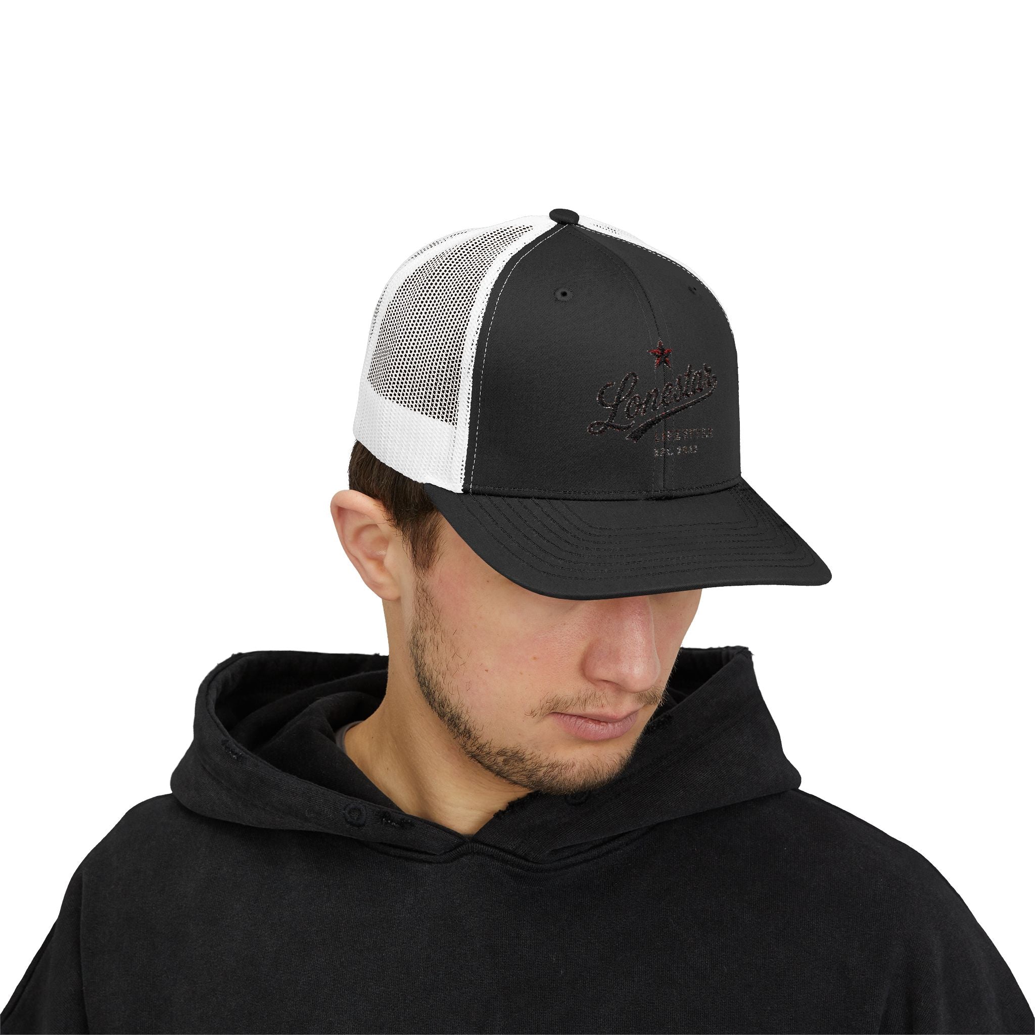 Lonestar Trucker Cap — Vintage Script Snapback Hat ("Lonestar Lifestyle EST. 2024")